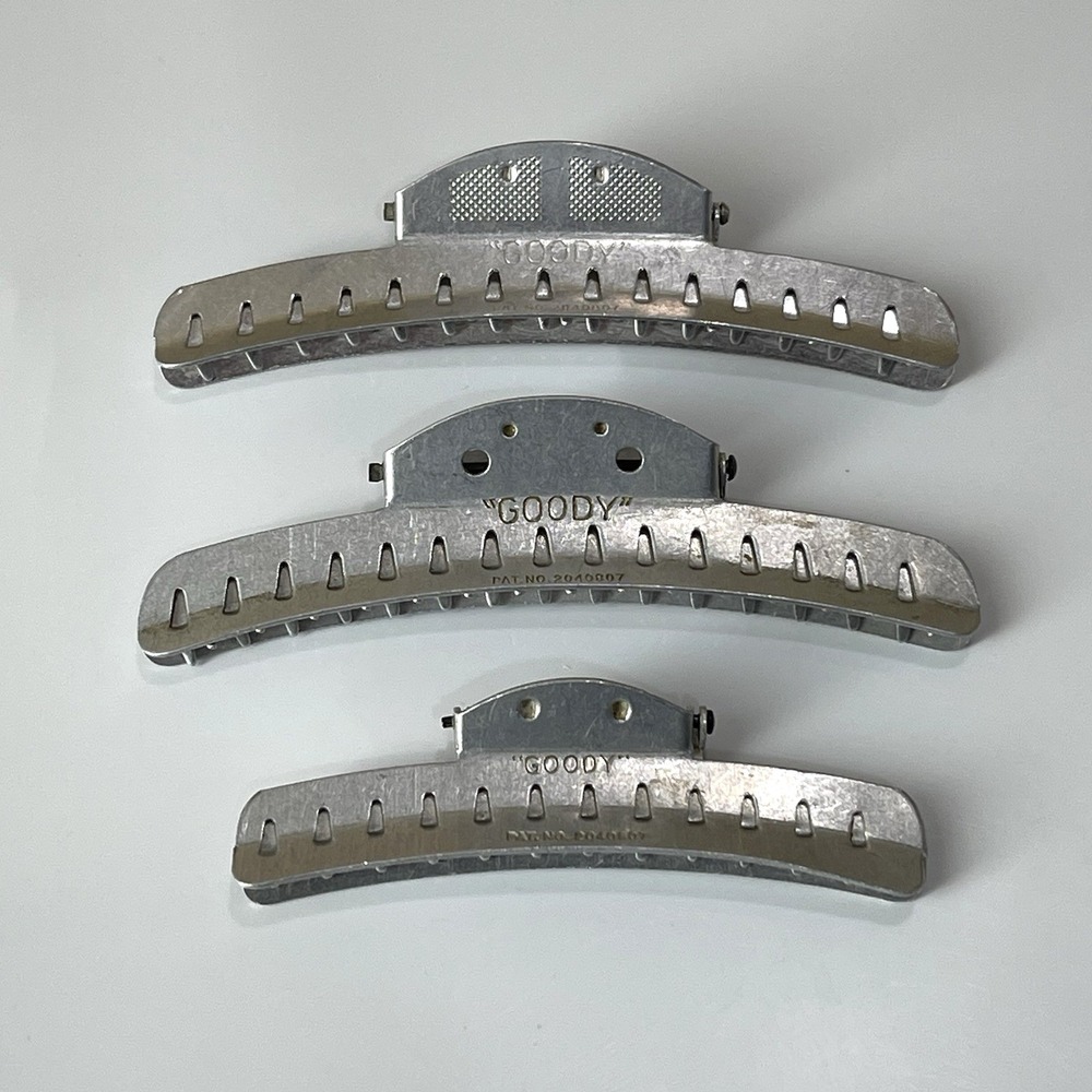 Vintage 1930s GOODY Aluminum Wave Setter Hair Clips Finger Wave Marcel Clamps